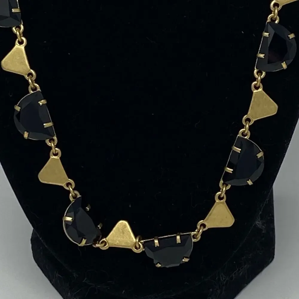 Madewell Woman's Black Gold Triangle Necklace Fashion Jewelry 21" - Picture 6 of 8